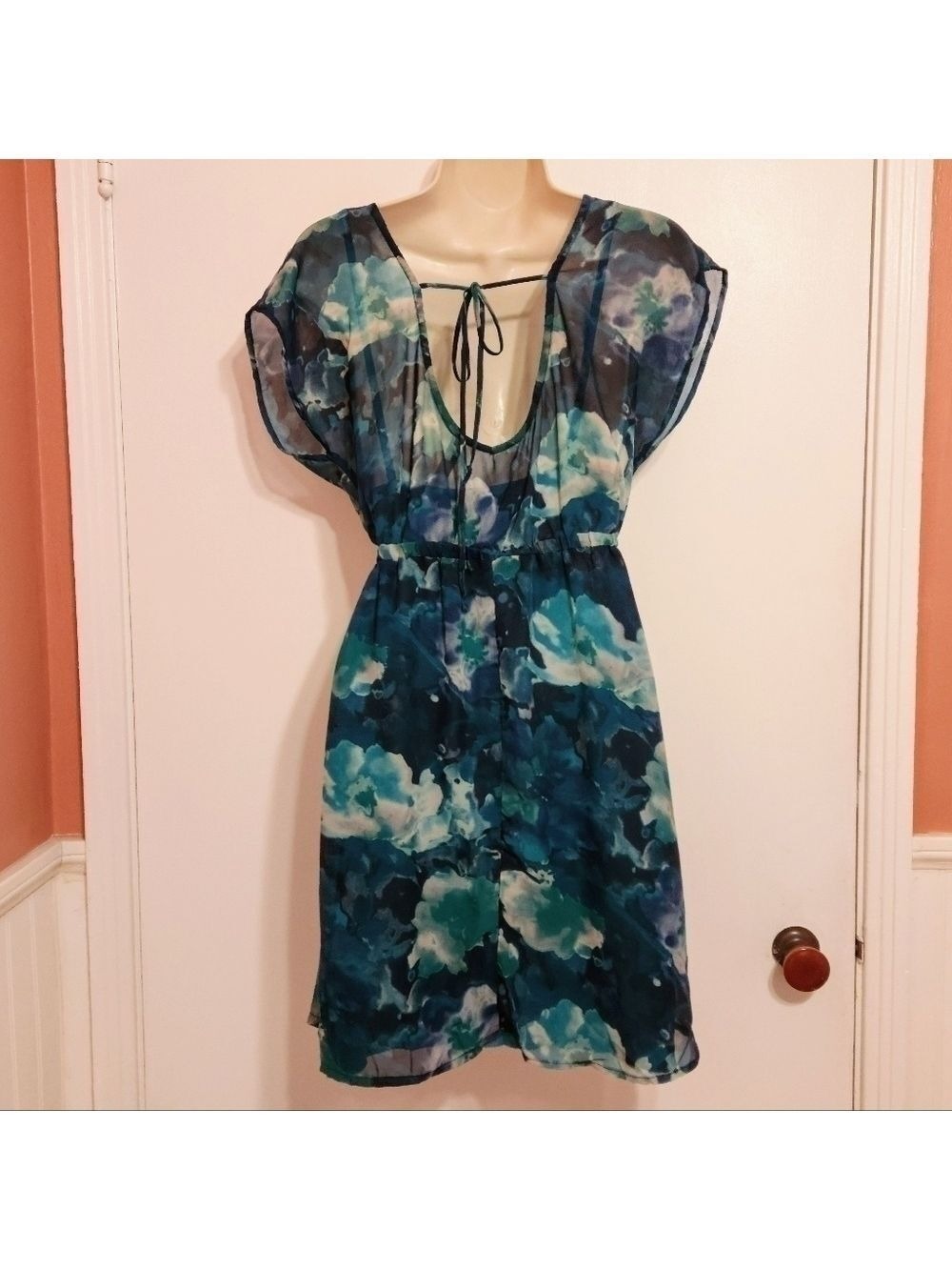 Xhilaration Mini Dress Aqua Medium - Picture 6 of 12
